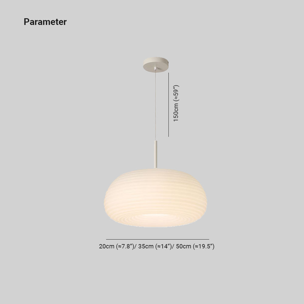 Zoriel Pendant Light White Glass Drum Shape-Neutral Decor