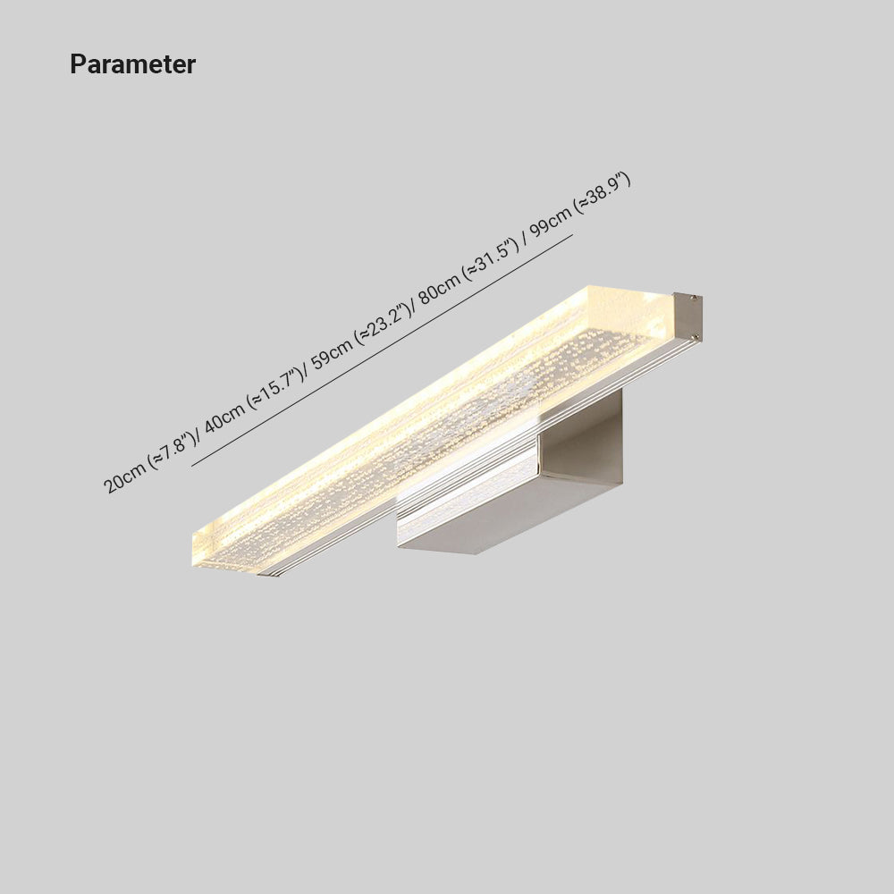 Nesukik Modern Rectangular Metal Modern Wall Lamp, Silver
