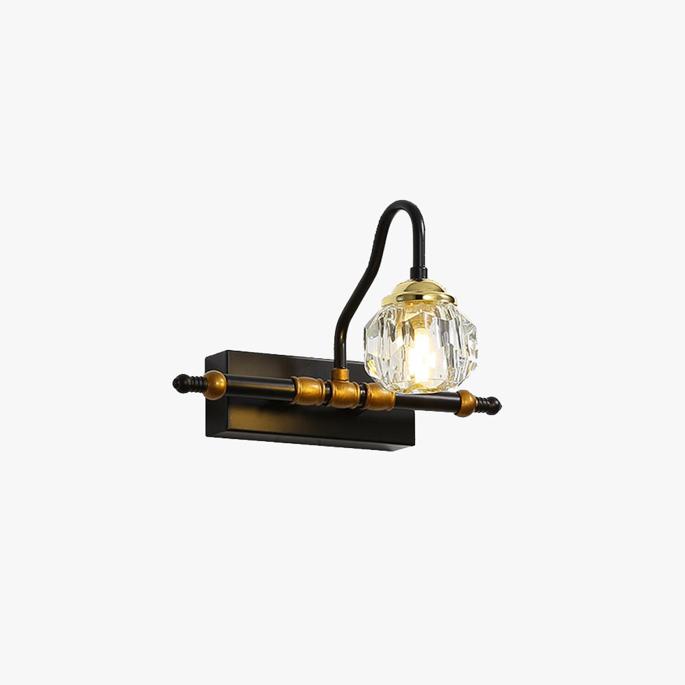 Mopalis Vintage Crystal Globe Vanity Wall Lamp, Black, Bathroom