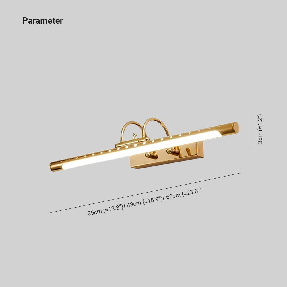 Ralevit Modern Linear Vanity Wall Lamp, Gold, Bathroom/Kitchen