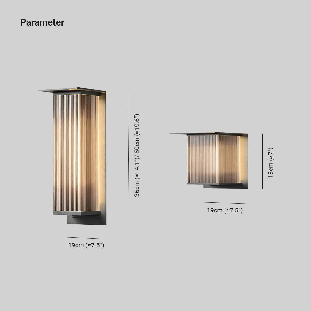 Zevotar Modern Rectangular Metal Outdoor Wall Lamp, Black