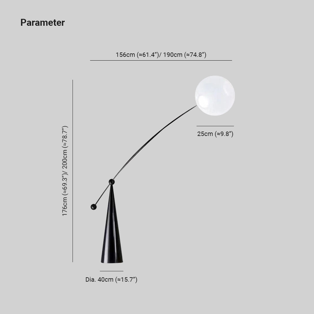 Paputat Floor Lamp Arc/Bubble Modern/Unique, Frosted Glass, White, Bedroom