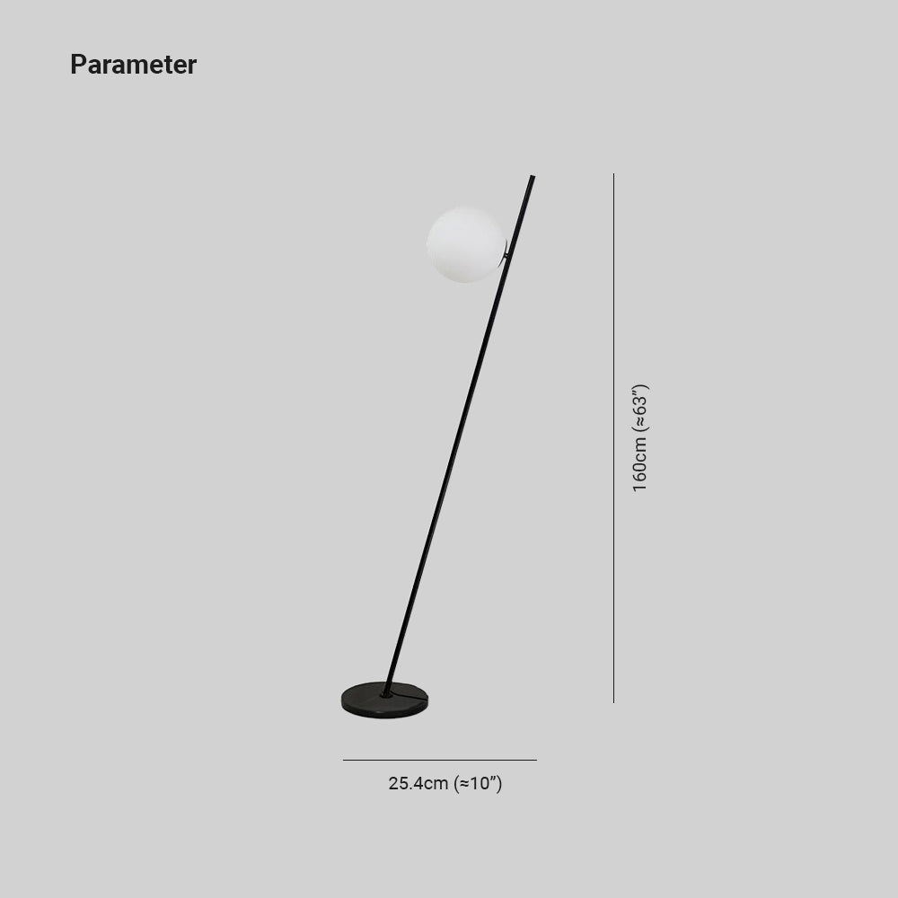 Wokanut Minimalistic Black Orb Linear Floor Lamp, Living room