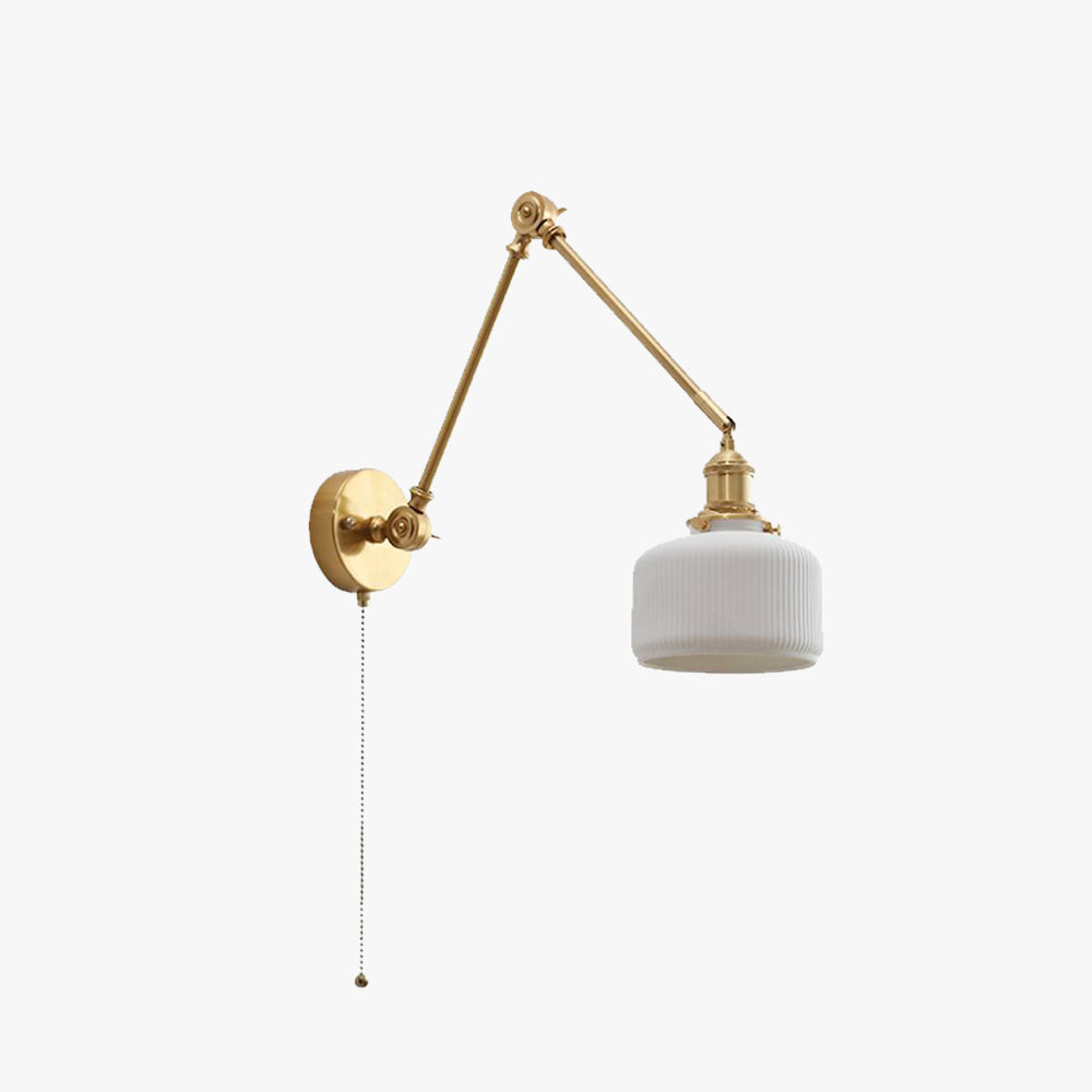 Legikel Wall Lamp Modern Drum Ceramics Metal Adjustable, White