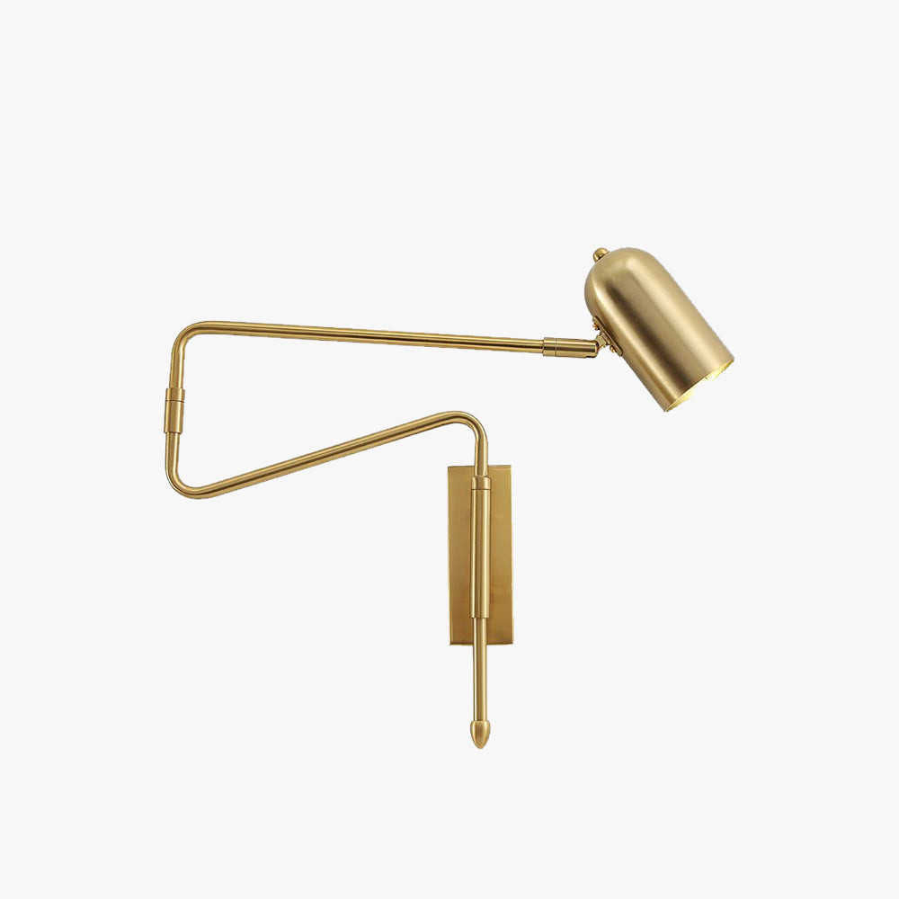 Povages Wall Lamp Modern, Metal Adjustable, Black/Gold, Study