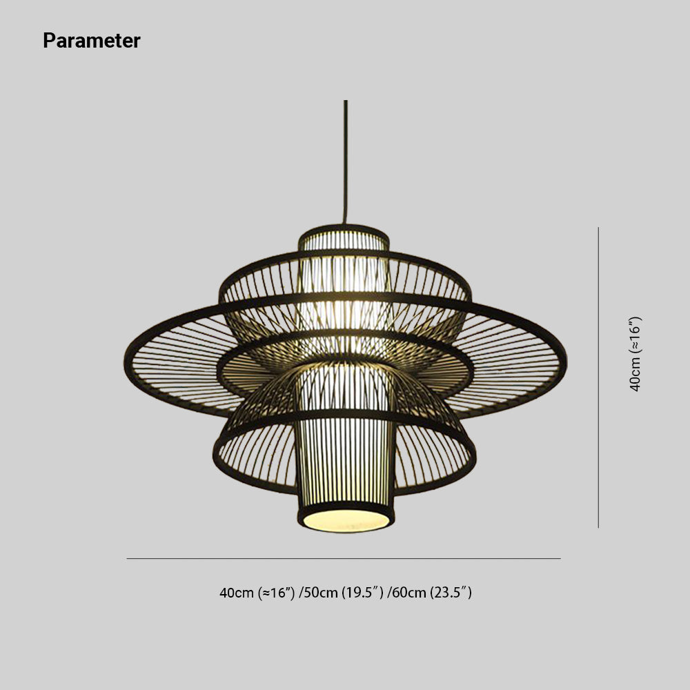 Zalepis Lotus-Shaped Rattan Pendant Light