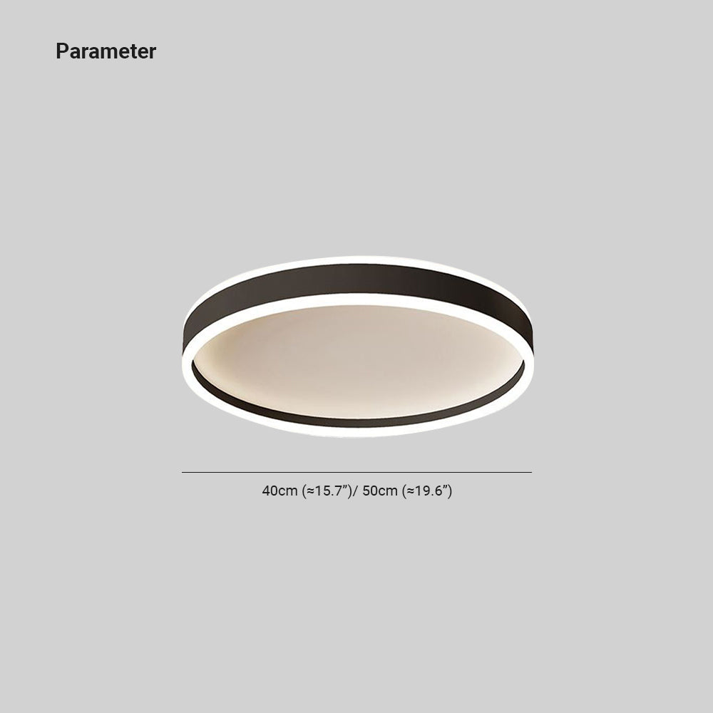 Vapevud Modern Round Led Metal Flush Mount Ceiling Light, White/Black