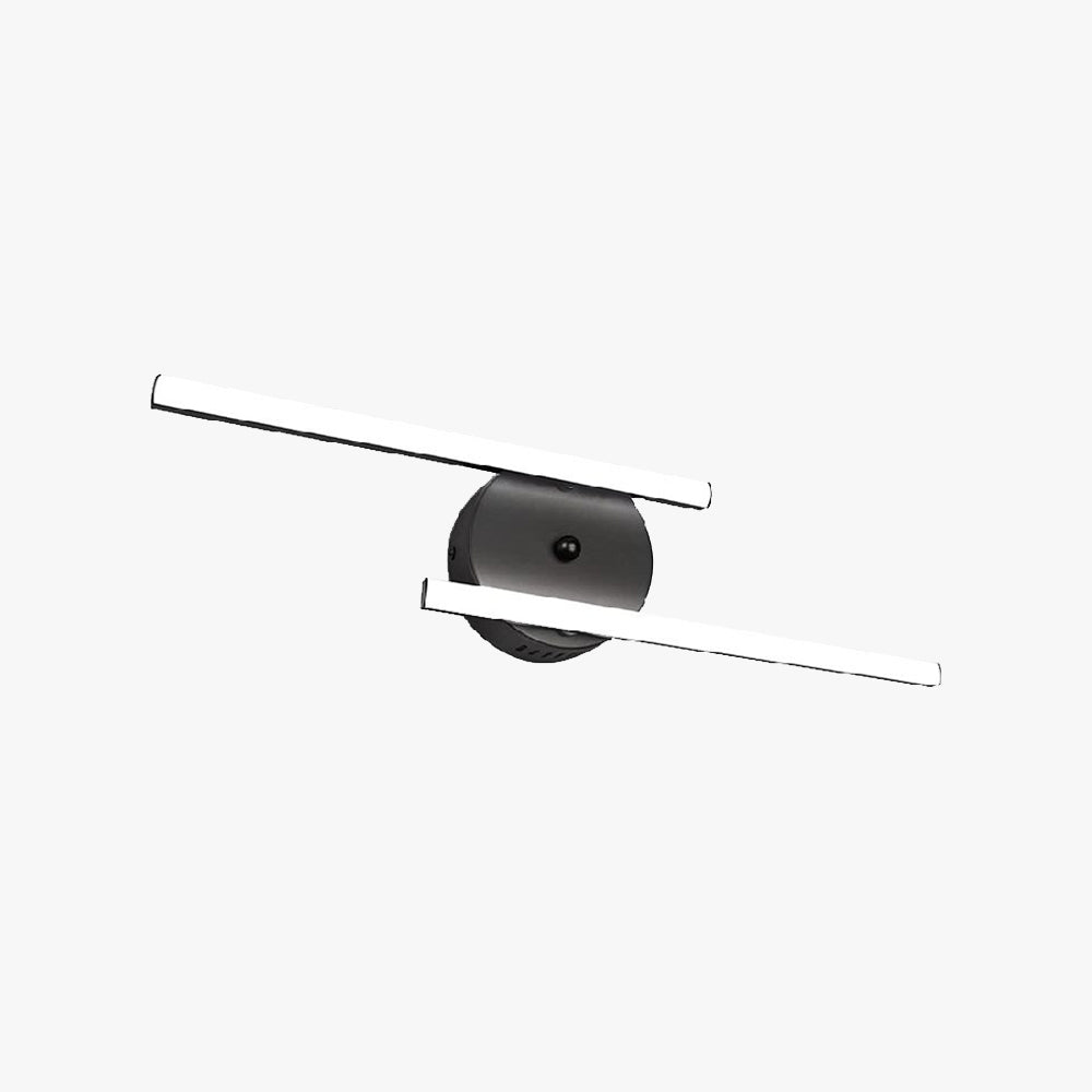 Divipos Modern Bi-Linear LED Vanity Wall Lamp, Black/Silver