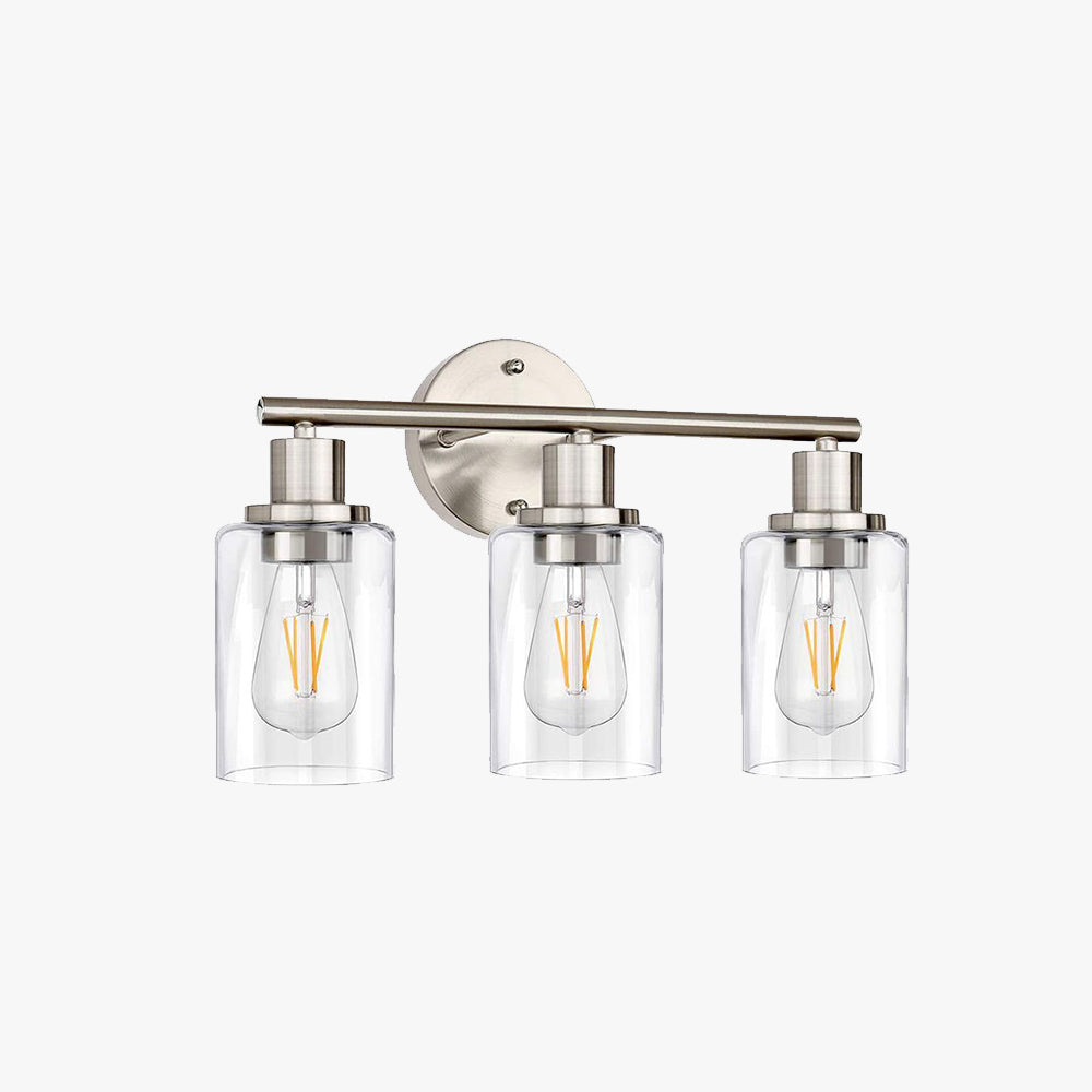 Habumit Modern Cylindrical Metal&Glass Wall Lamp In Living Room, Nickel