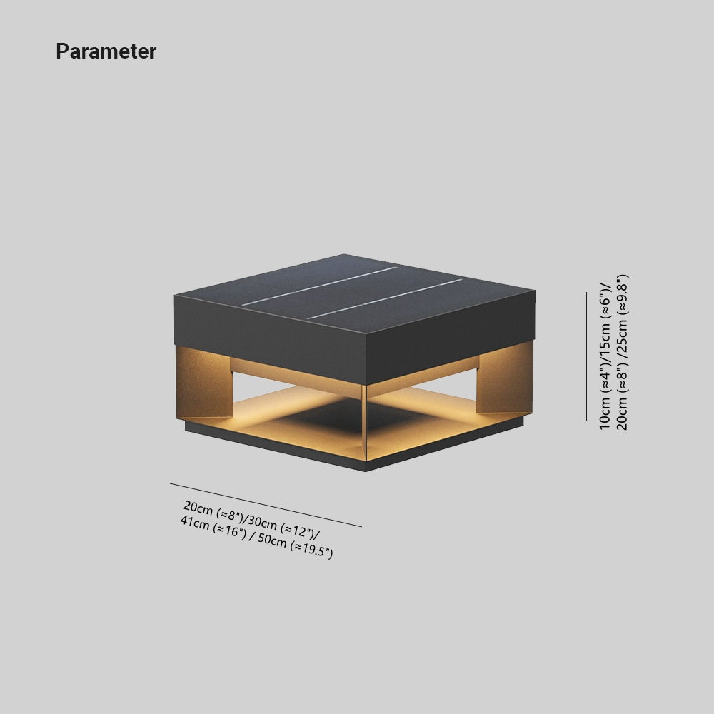 Kuberen Post Modern Solar Square Metal LED Outdoor Light