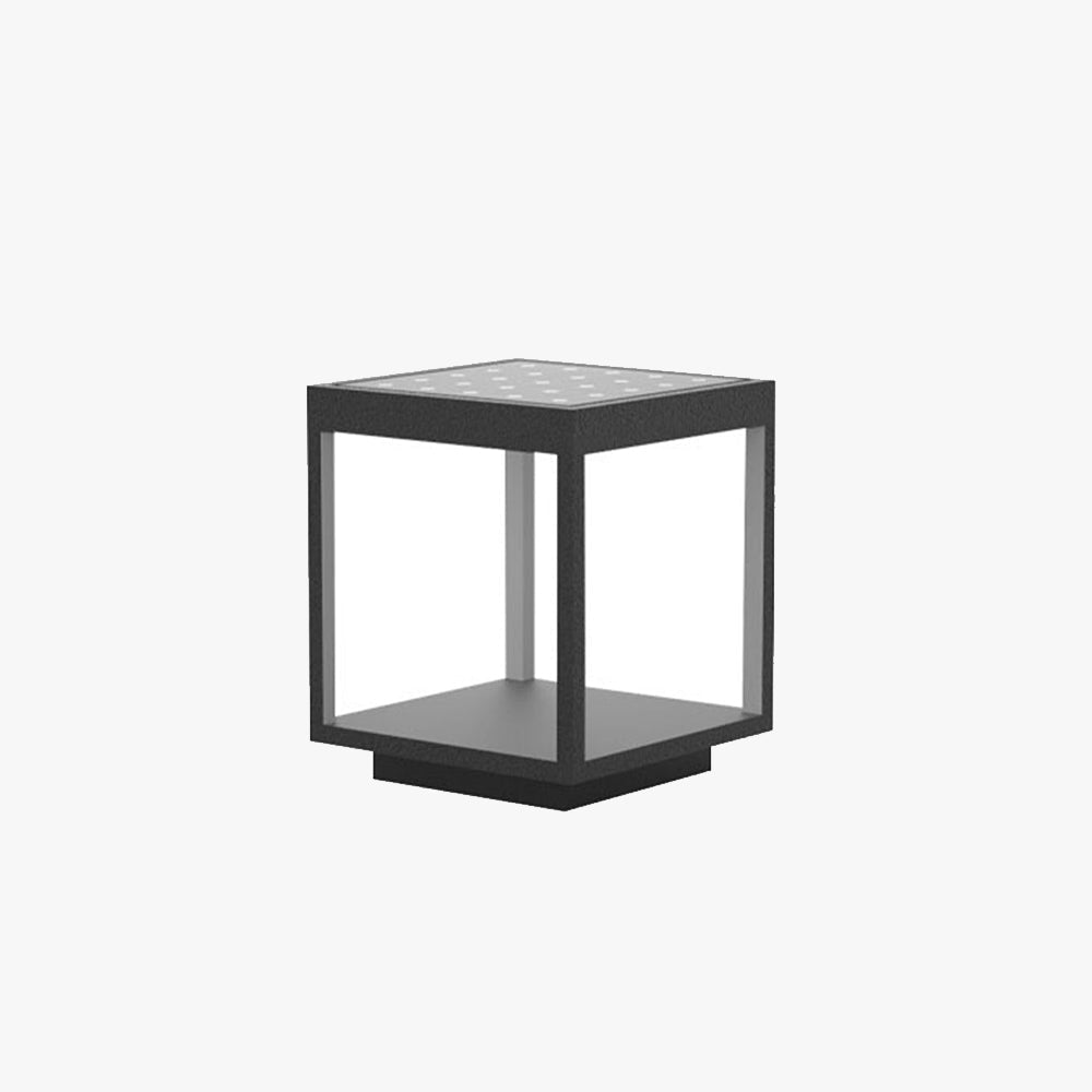 Zogoruk Modern Rectangular Metal LED Outdoor Light Post
