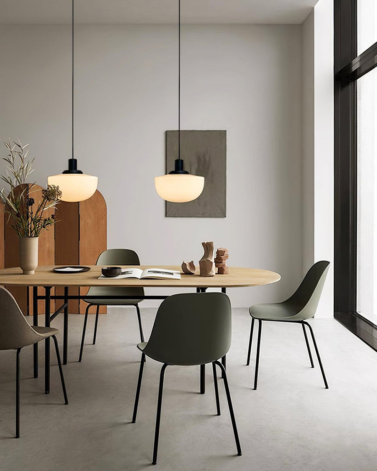 Pendant Lamp Glass Dome Metal Mount Minimalist Relax