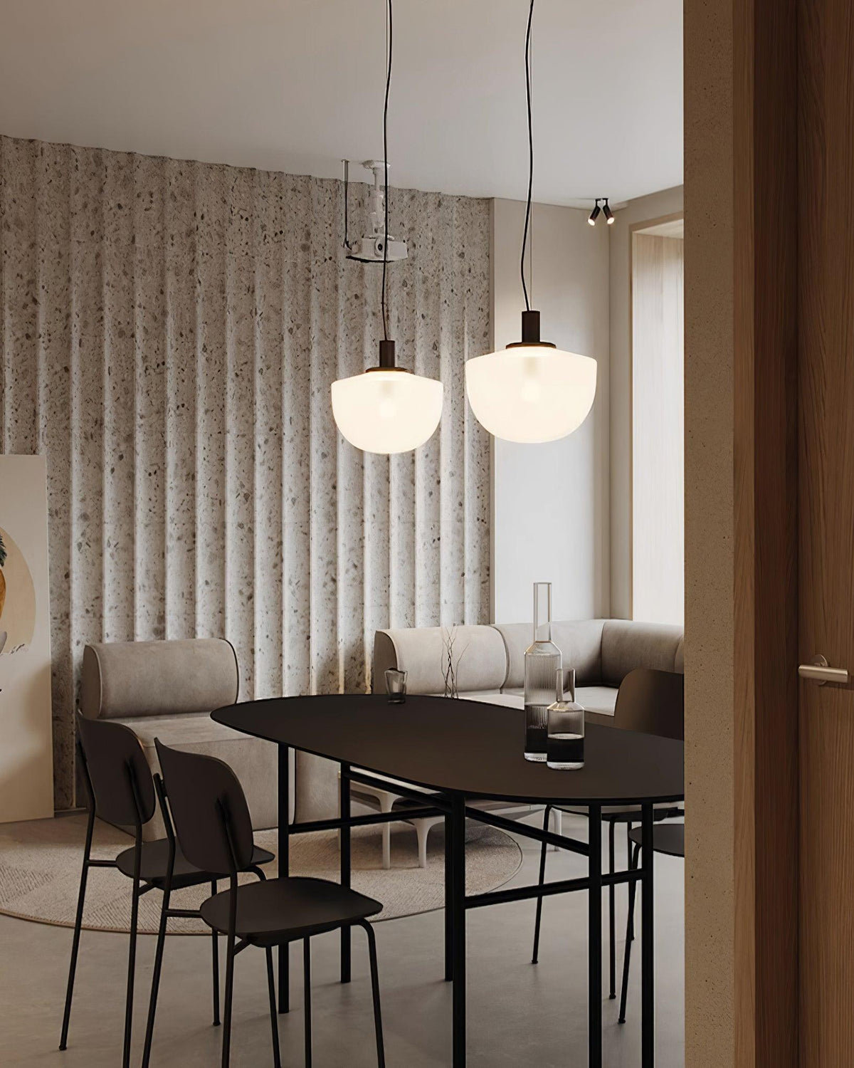 Pendant Lamp Glass Dome Metal Mount Minimalist Relax