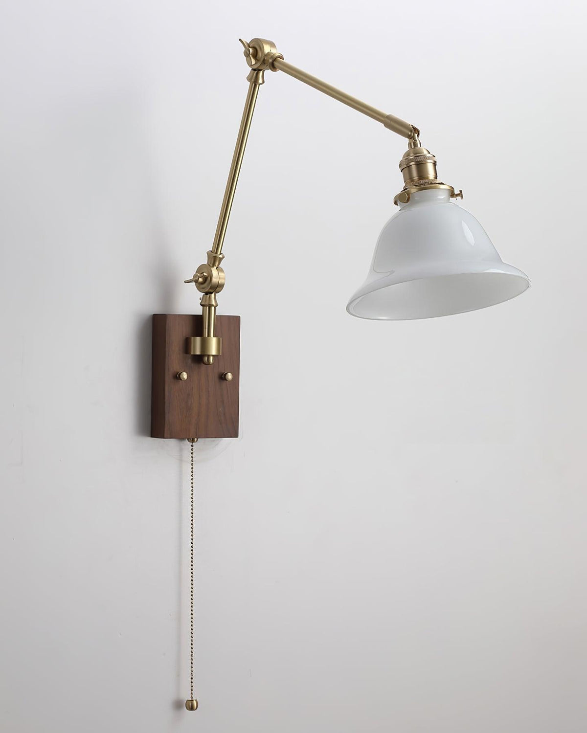 Velra Walnut Adjustable Arm Wall Lamp
