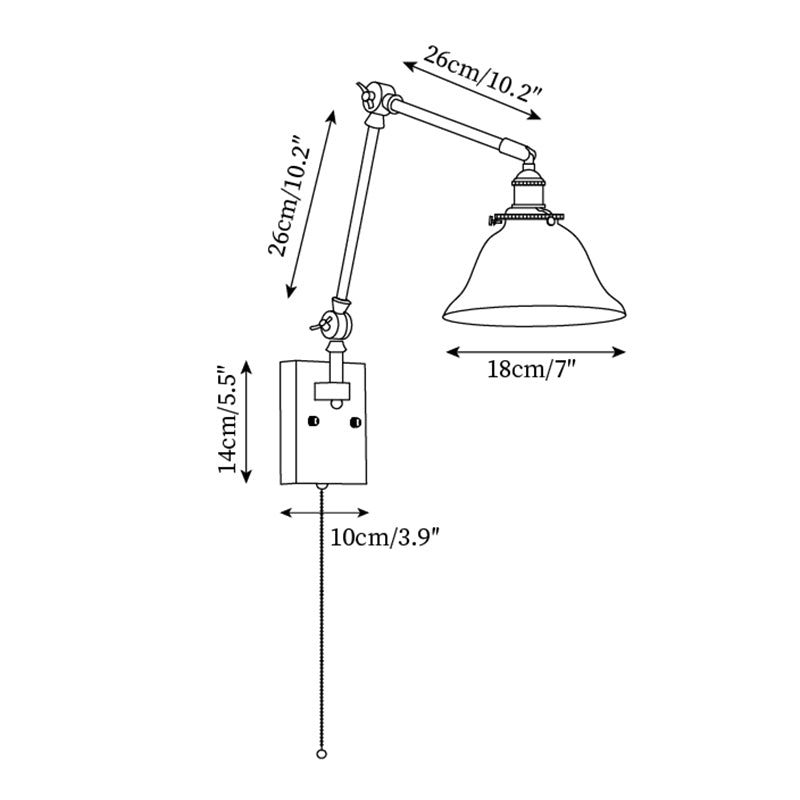 Velra Walnut Adjustable Arm Wall Lamp
