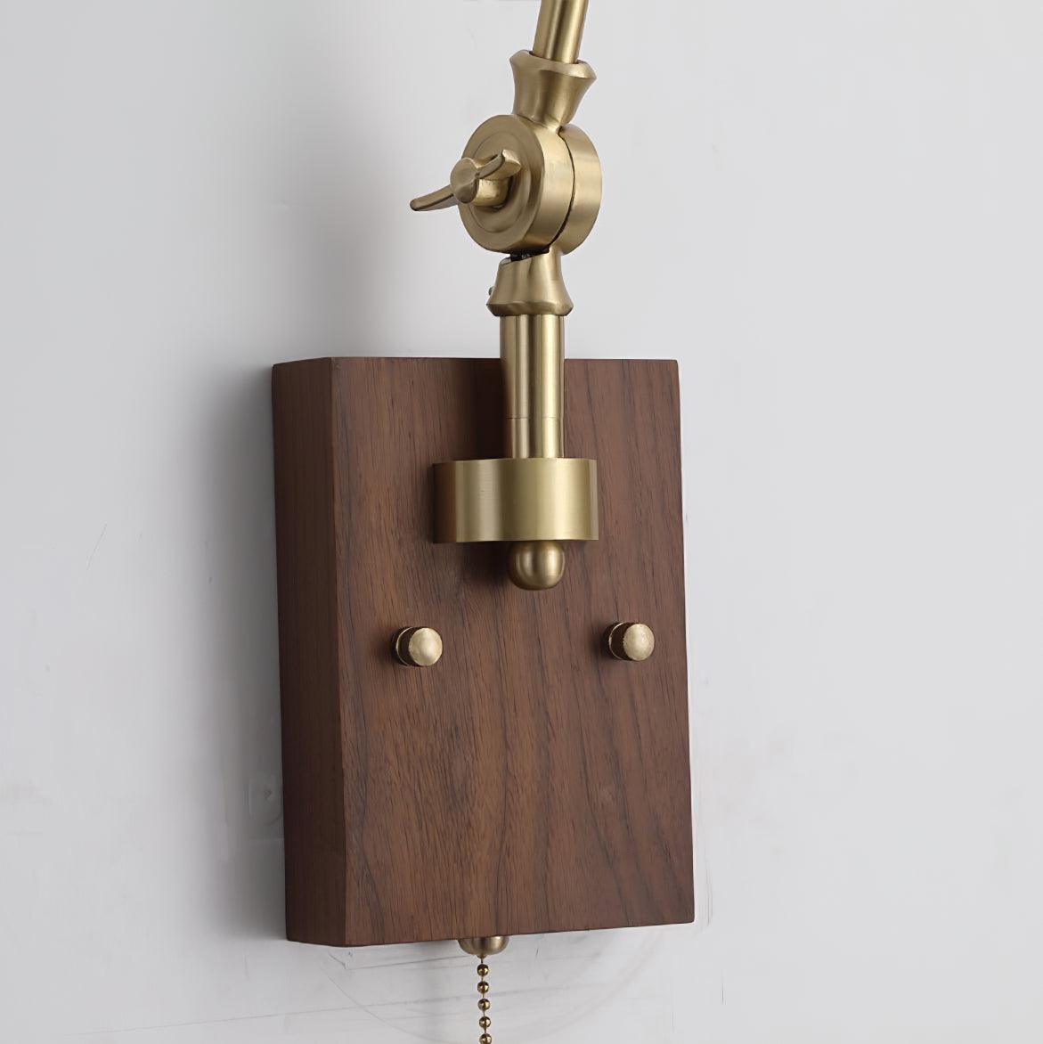 Velra Walnut Adjustable Arm Wall Lamp