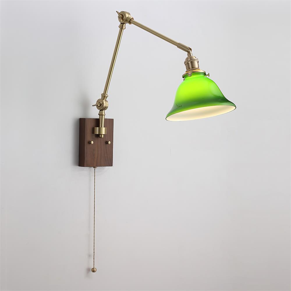 Velra Walnut Adjustable Arm Wall Lamp