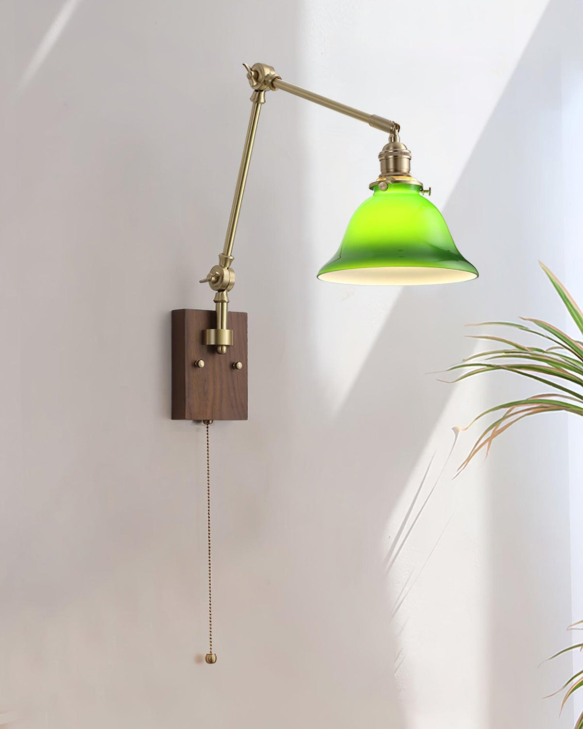 Velra Walnut Adjustable Arm Wall Lamp
