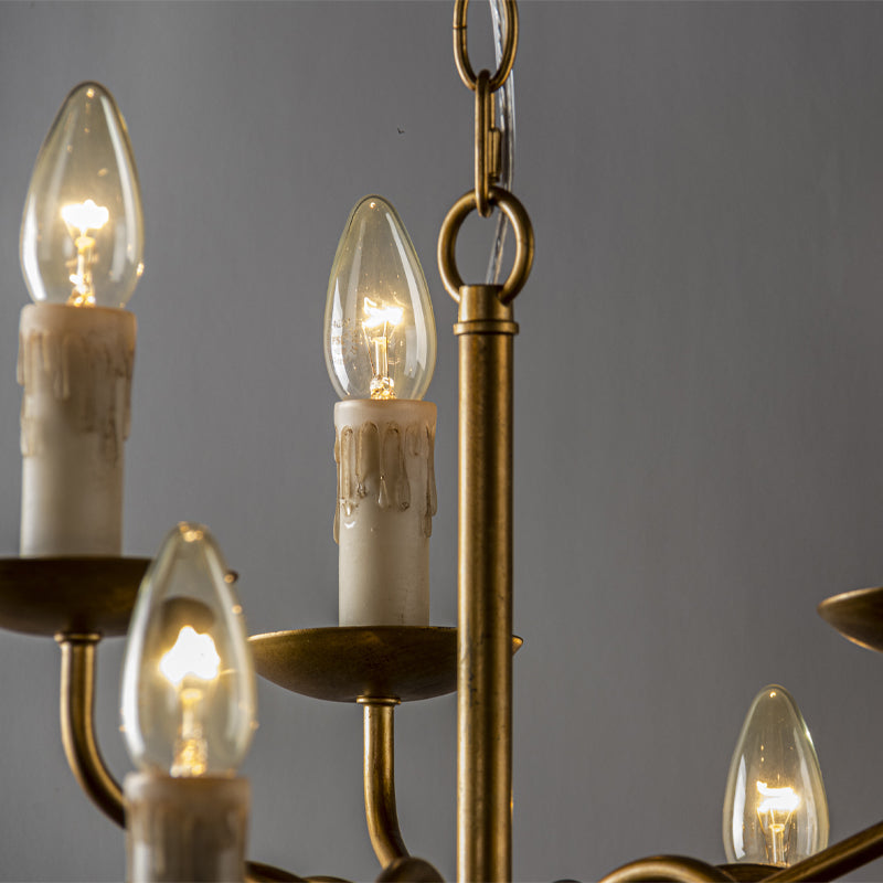 Blikuvyu Vintage Industrial Brass Metal Chandelier