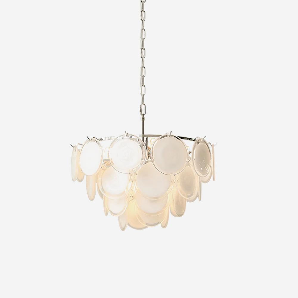 Lumirae Chandelier Cascading Frosted Glass Discs