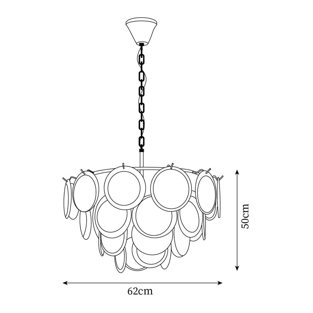 Lumirae Chandelier Cascading Frosted Glass Discs