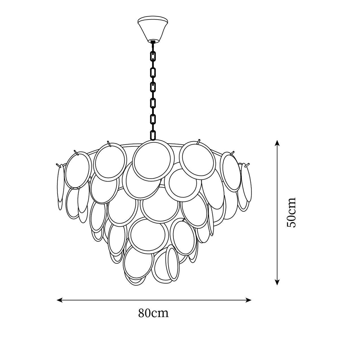 Lumirae Chandelier Cascading Frosted Glass Discs