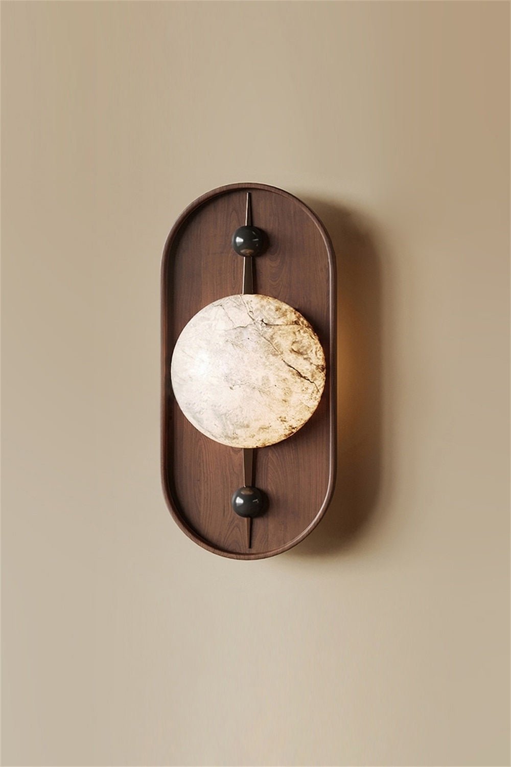 Lyvaran Oval Alabaster Wood Wall Light