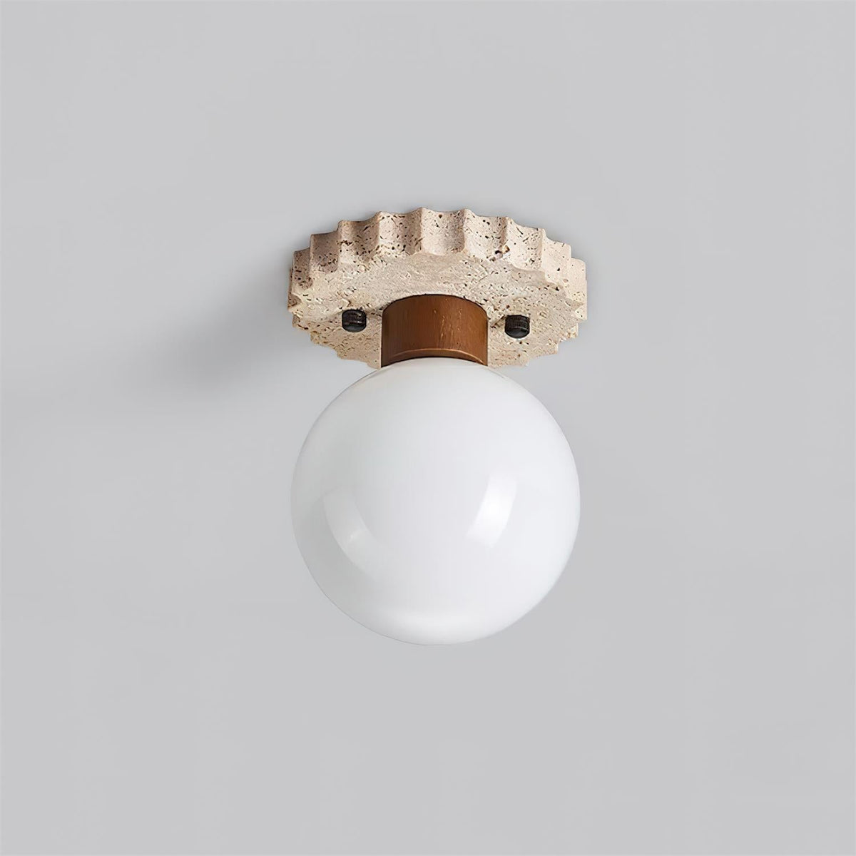 Valisaya Ceiling Light Travertine Scalloped Base