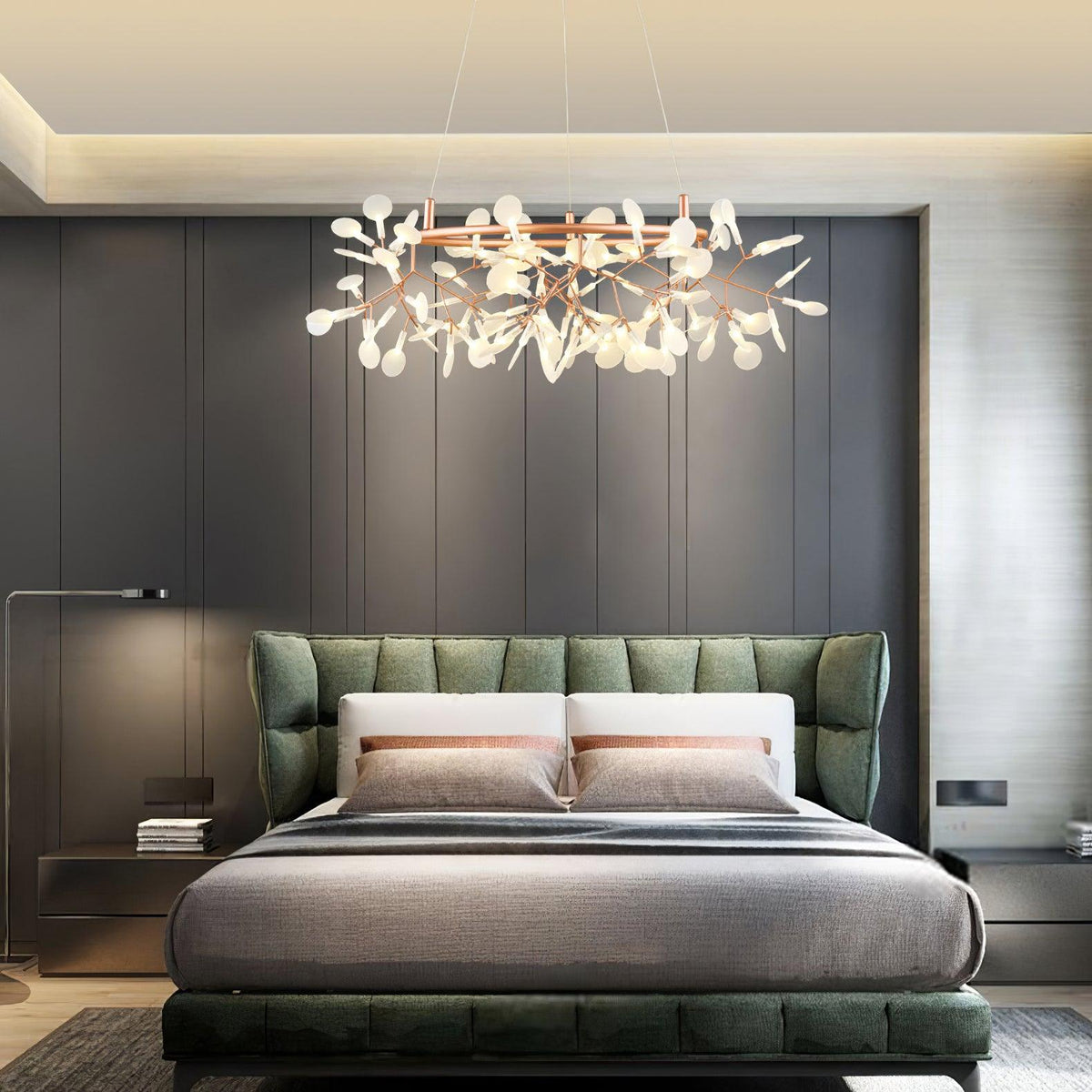 Siremud Unique Round Sputnik Art Deco Firefly Chandelier, Living Room/ Bedroom