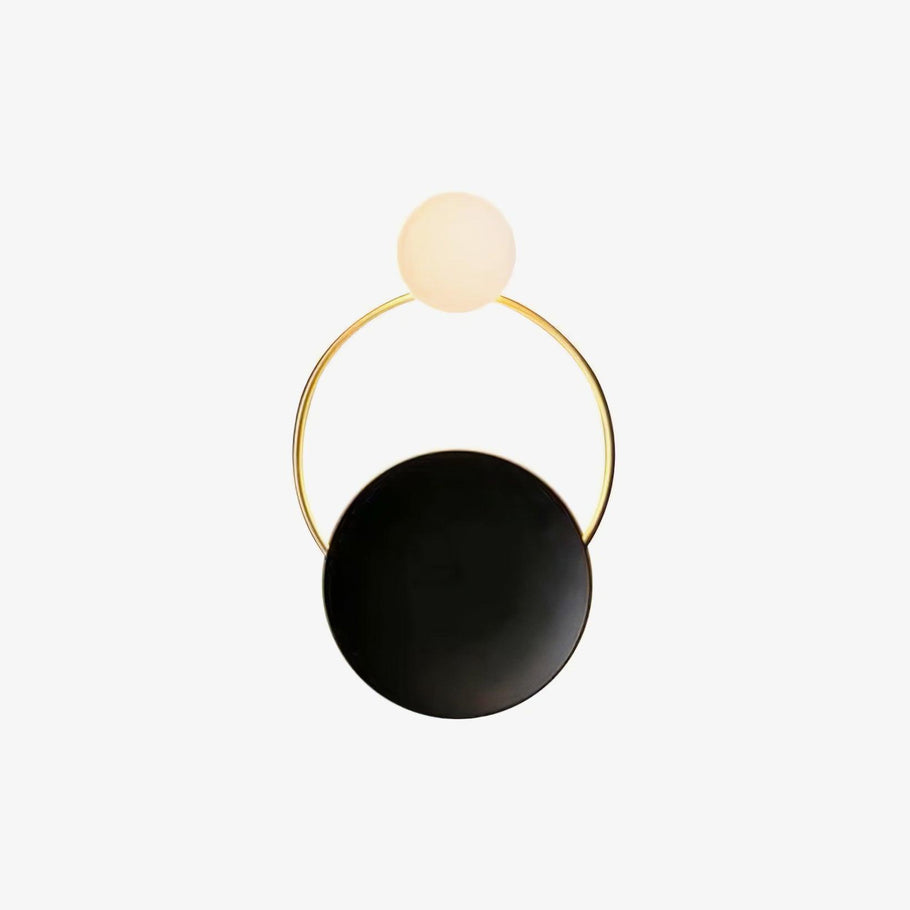 Bolitut Modern LED Triple Rings Wall Lamp, Metal/Glass, Gold/Black, Bedroom