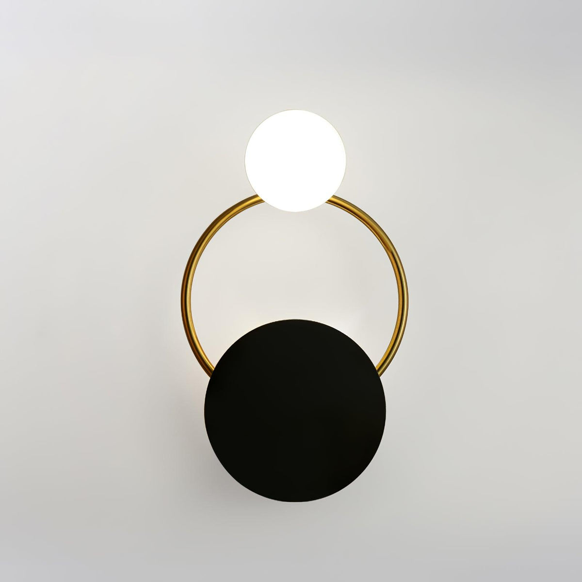 Bolitut Modern LED Triple Rings Wall Lamp, Metal/Glass, Gold/Black, Bedroom