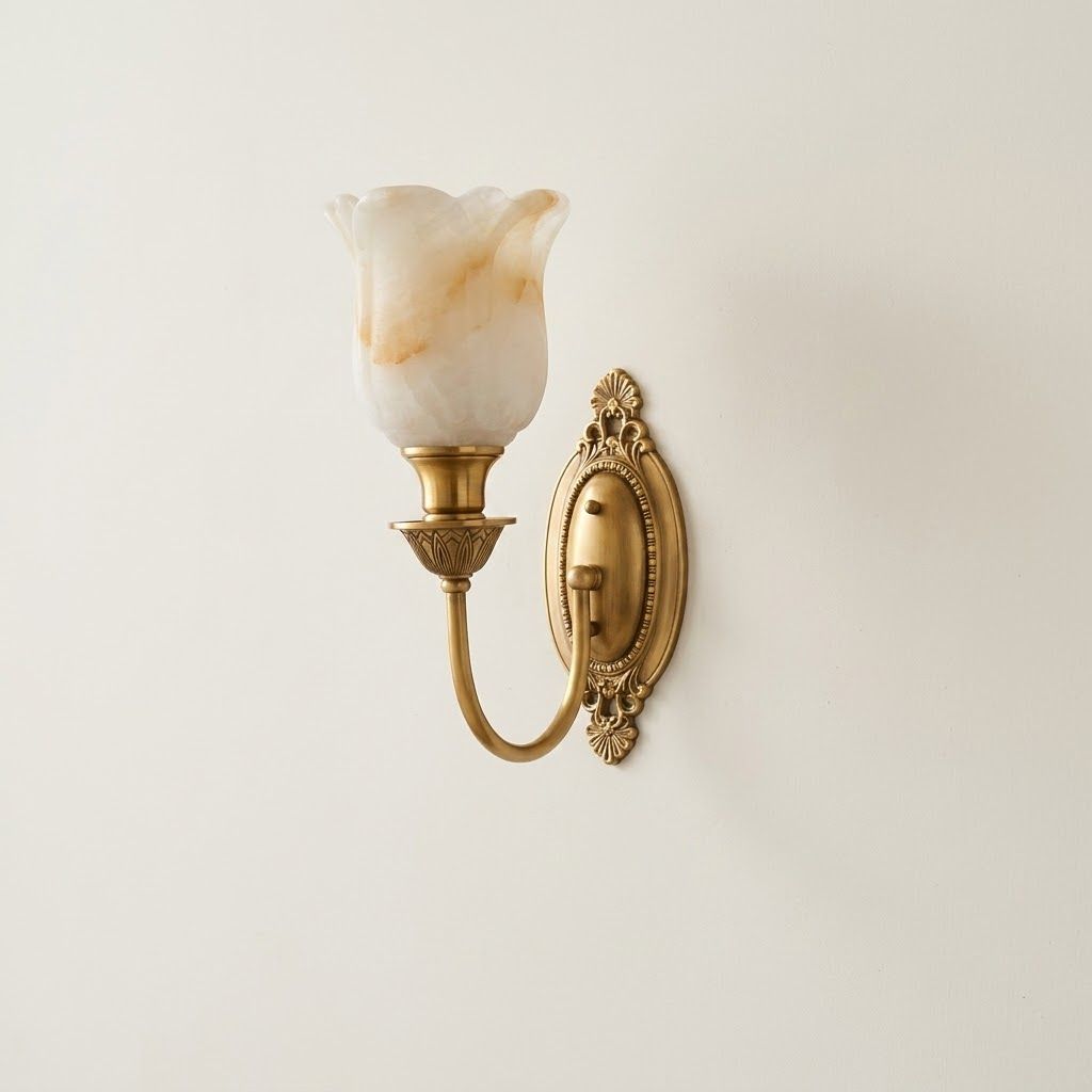 Nivinella Candle Alabaster Wall Sconce