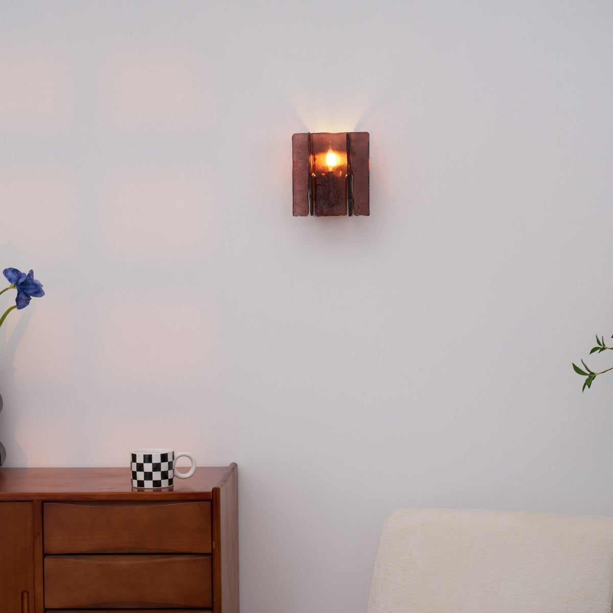 Celuaine Wall Light Brass Glass Clear