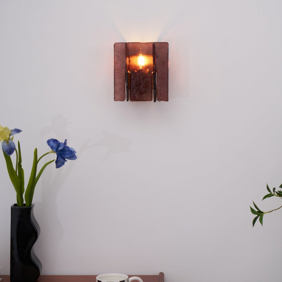 Celuaine Wall Light Brass Glass Clear