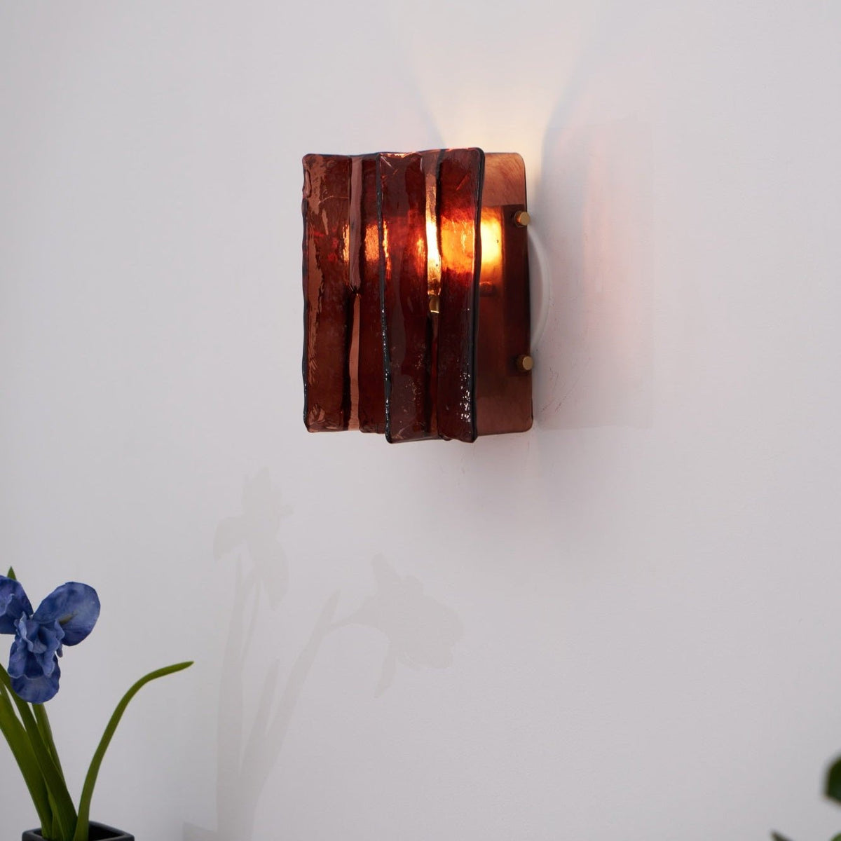 Celuaine Wall Light Brass Glass Clear