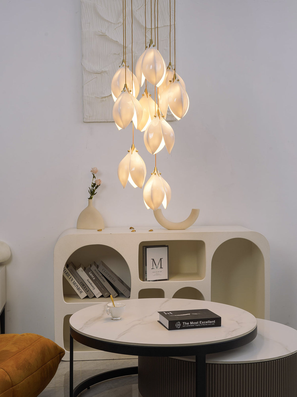 Fioenaya Pendant Lamp White Floral Ceramic