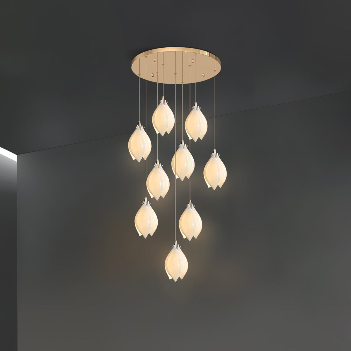 Fioenaya Pendant Lamp White Floral Ceramic
