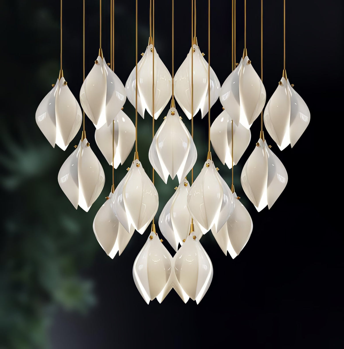 Fioenaya Pendant Lamp White Floral Ceramic