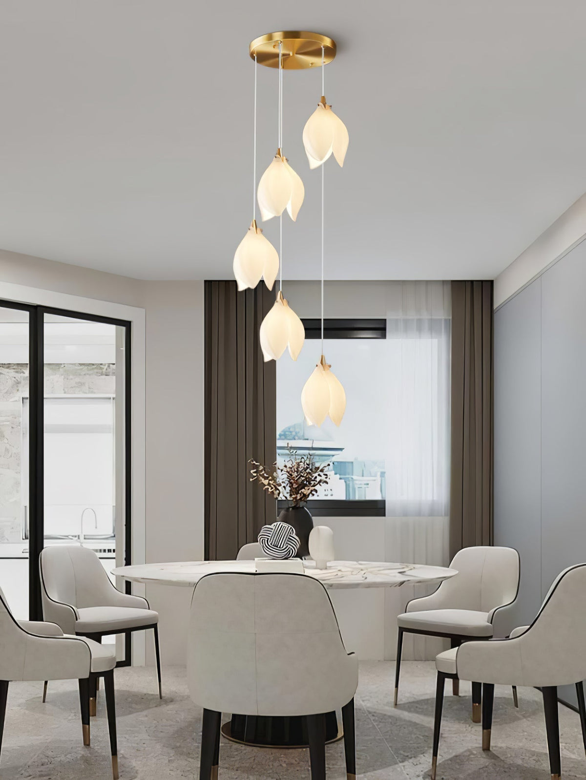 Fioenaya Pendant Lamp White Floral Ceramic