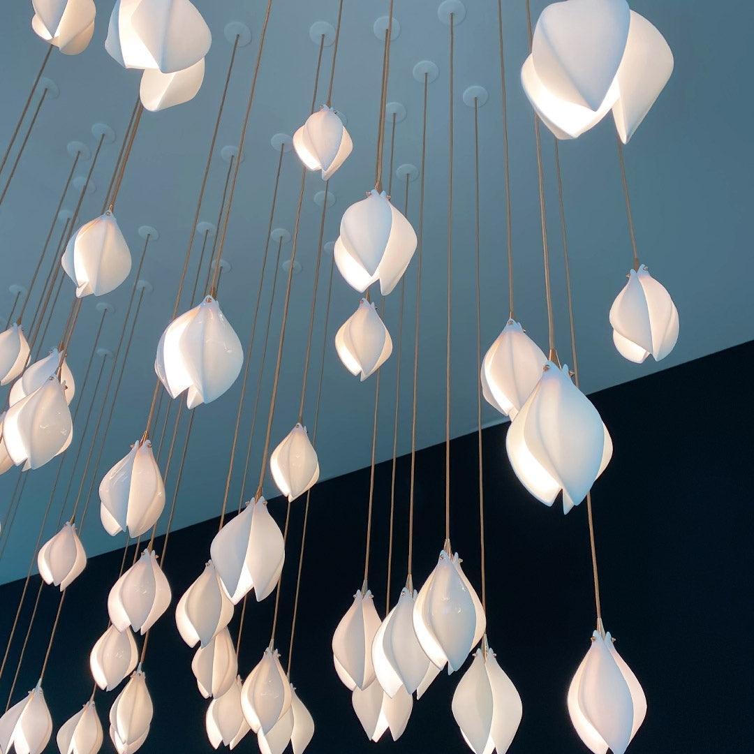 Fioenaya Pendant Lamp White Floral Ceramic