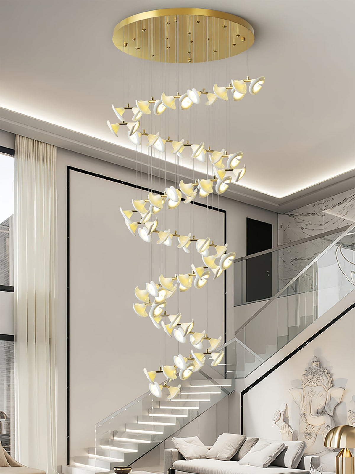 Ernoreth Art Deco Ceramic Chandelier