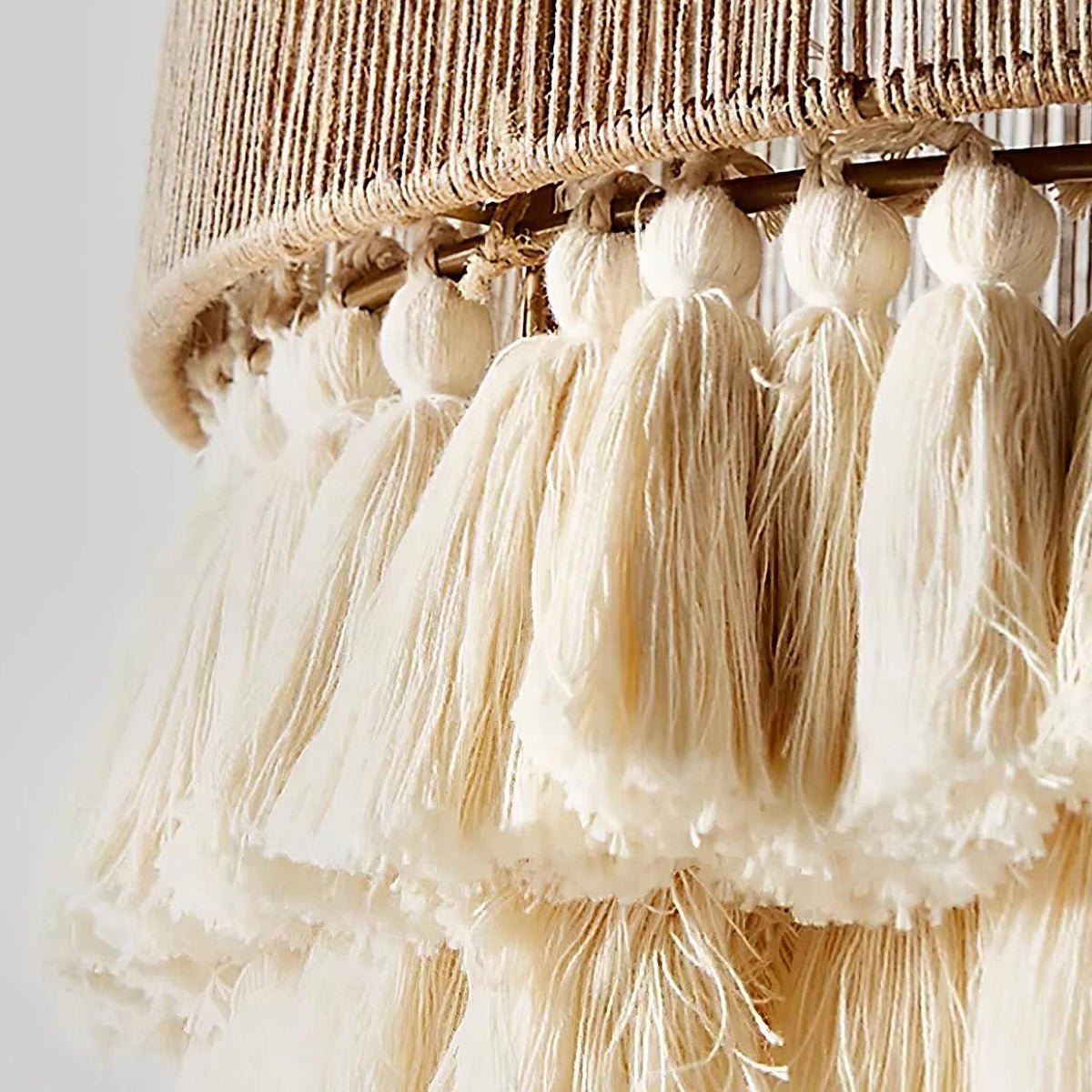 Fioeiella Pendant Lamp Cotton Yarn Ruffled Fringe Handmade