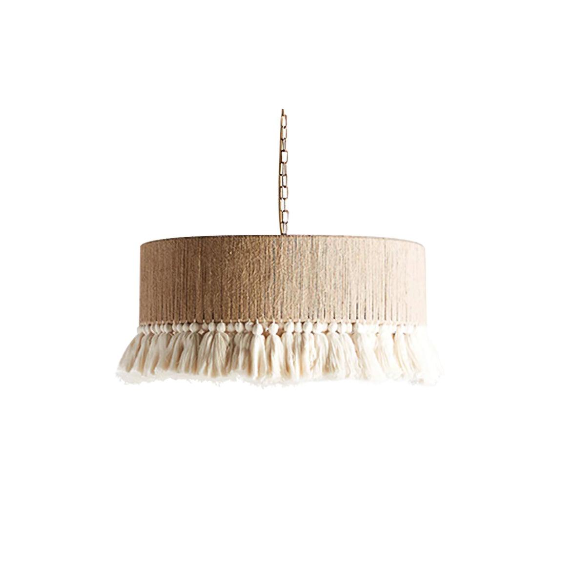 Fioeiella Pendant Lamp Cotton Yarn Ruffled Fringe Handmade