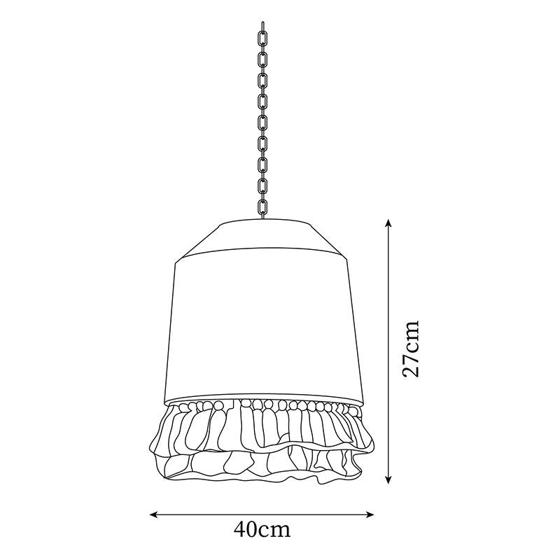 Fioeiella Pendant Lamp Cotton Yarn Ruffled Fringe Handmade