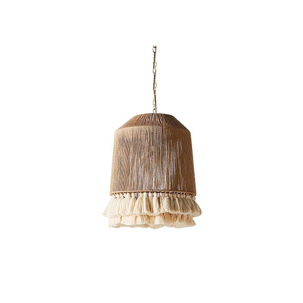 Fioeiella Pendant Lamp Cotton Yarn Ruffled Fringe Handmade