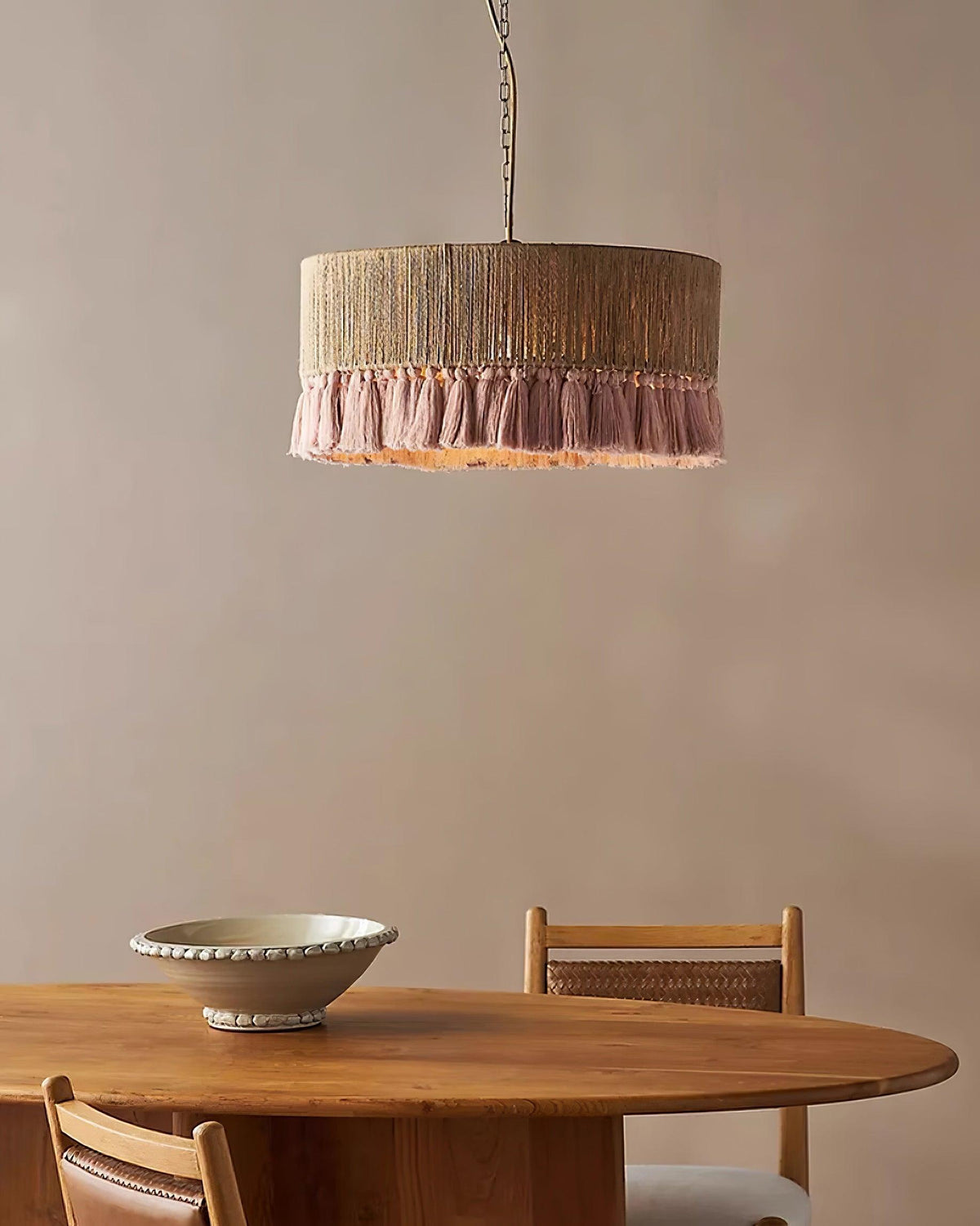 Fioeiella Pendant Lamp Cotton Yarn Ruffled Fringe Handmade