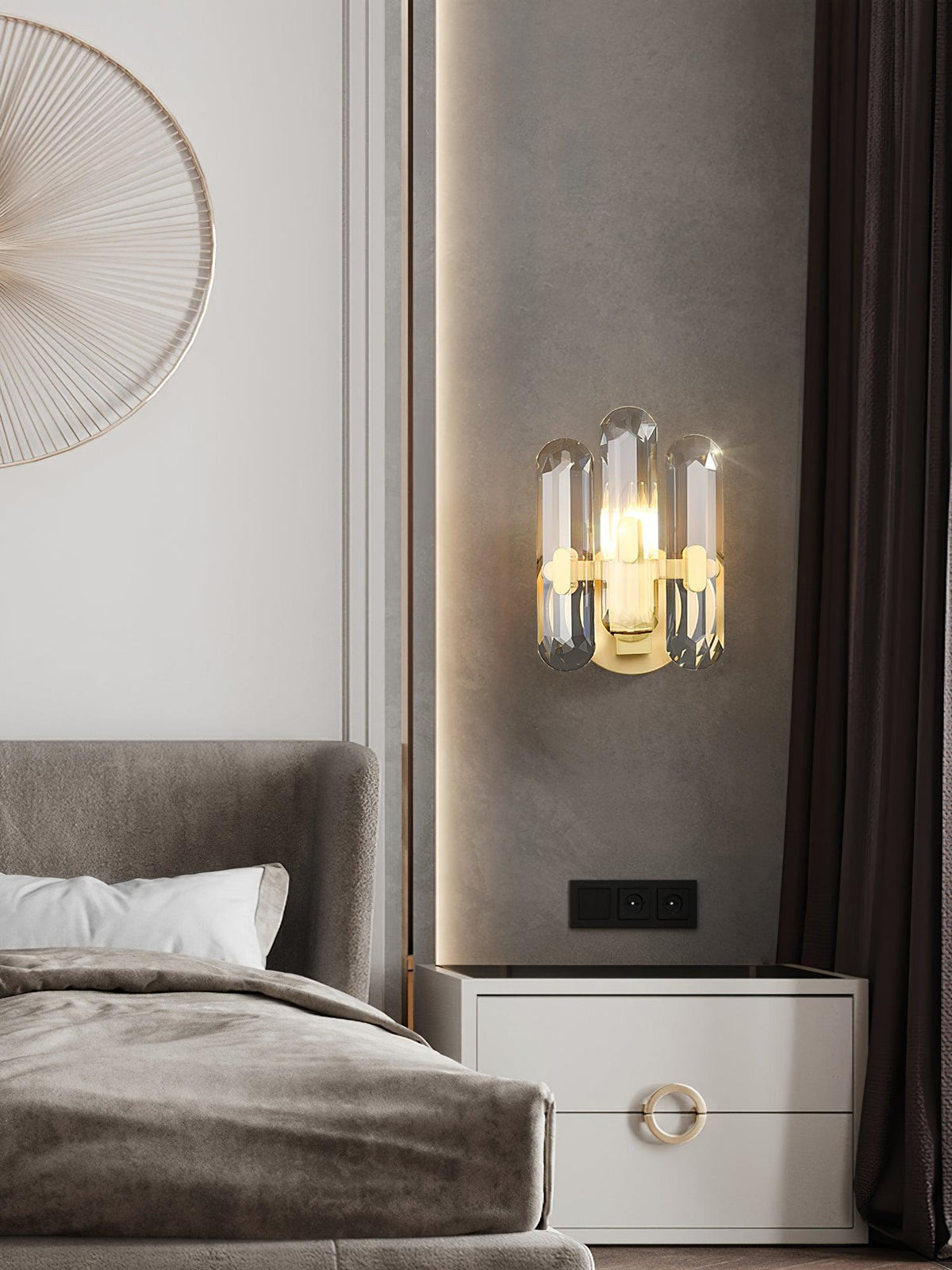 Gevon Postmodern Luxury Crystal Sconce Wall Lamp