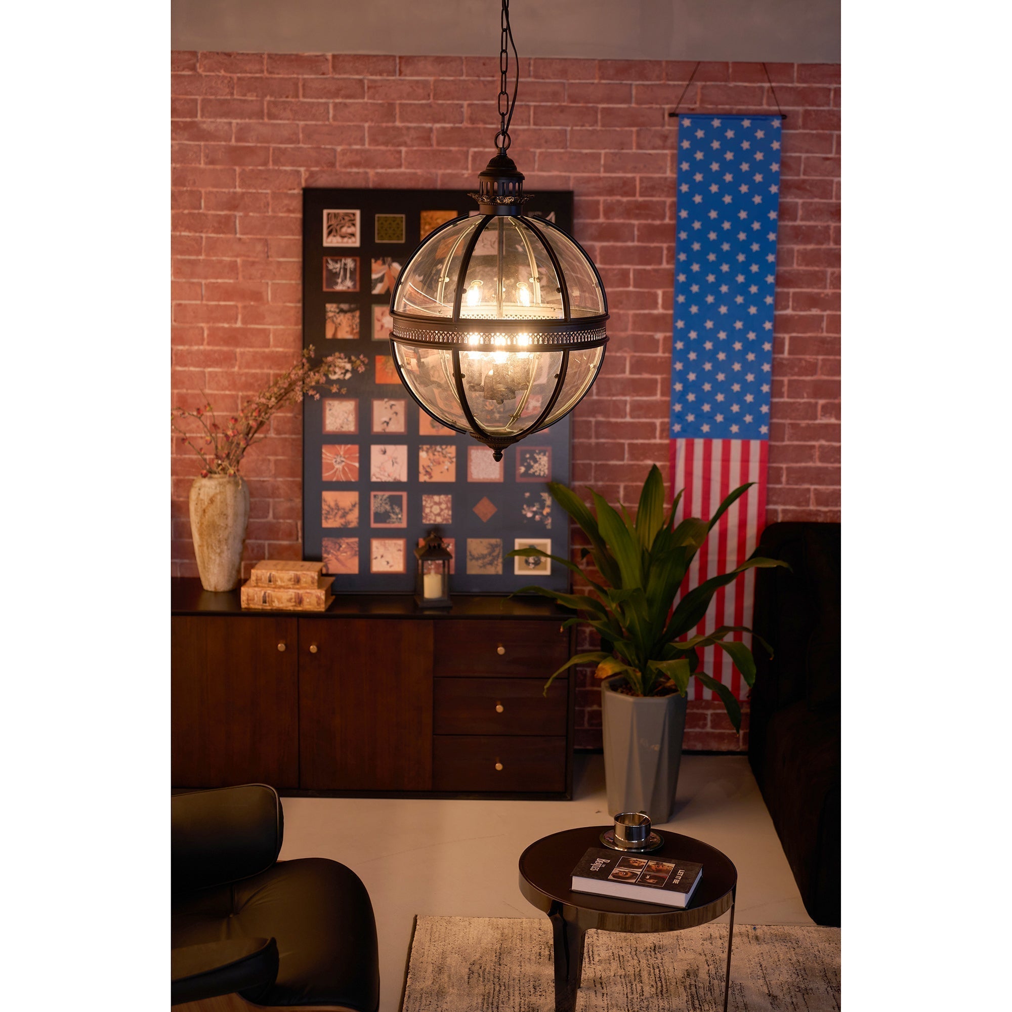 Svelte Vintage Industrial Glass Pendant Light