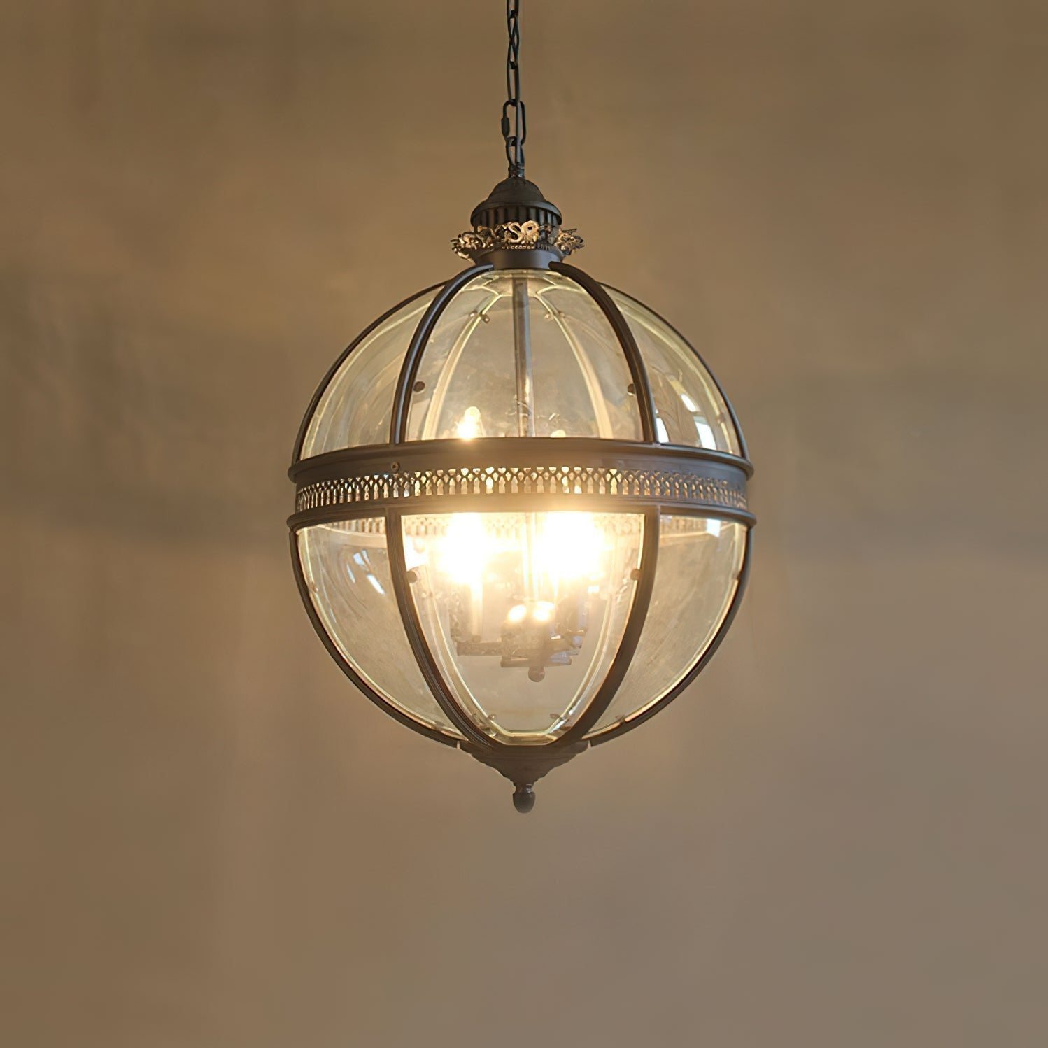 Svelte Vintage Industrial Glass Pendant Light