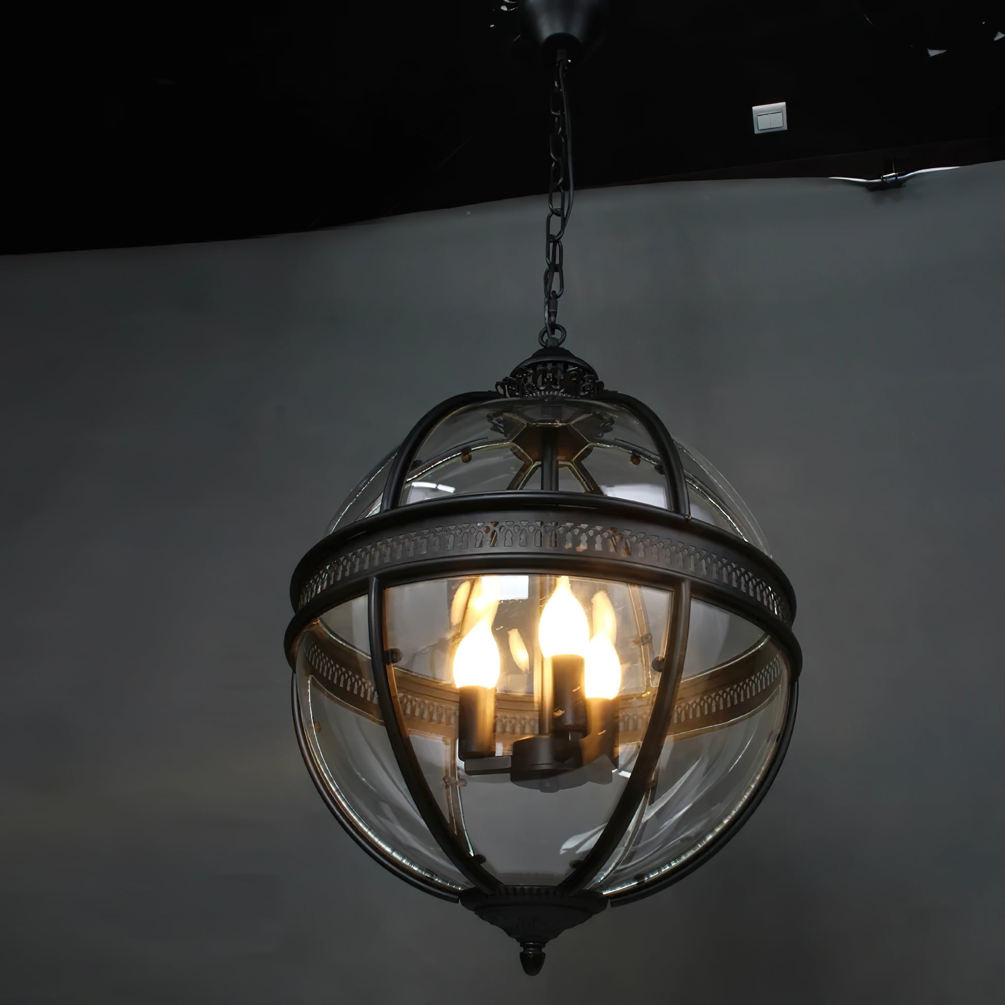 Svelte Vintage Industrial Glass Pendant Light